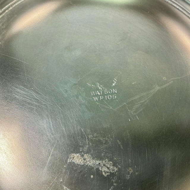 1970s Vintage Hollywood Regency Chippendale Watson Silverplate Revere 6.5” Footed Serving Bowl For Sale - Image 6 of 6