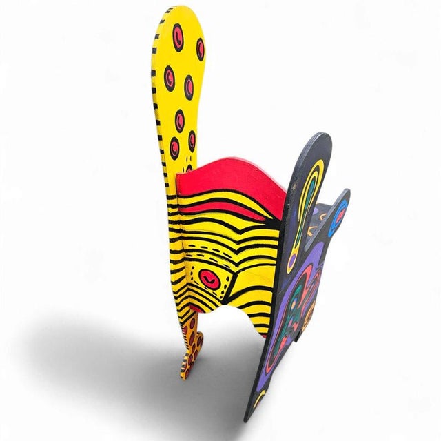 Upholstered Wooden Wing Chair For Sale - Image 18 of 18