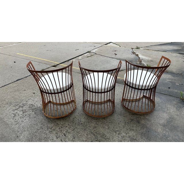 1960s Iconic MCM Russel Woodard Set of 3 Iron Chairs For Sale - Image 5 of 12