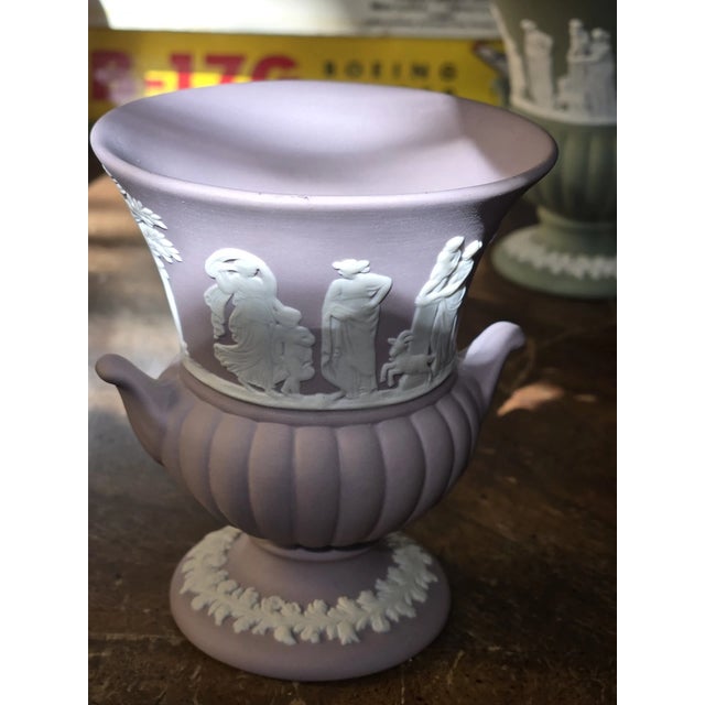 Vintage Wedgwood Jasperware Likac Lavender/Purple Grecian Vase For Sale - Image 6 of 6