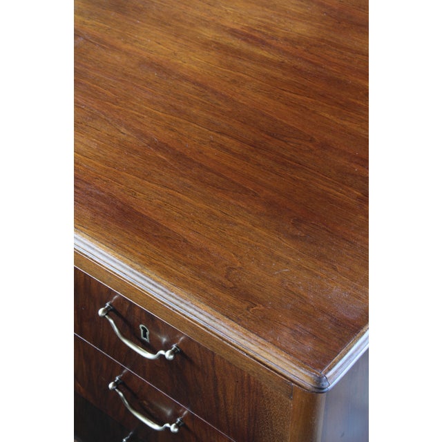 Mid-Century Modern Art Deco Mahogany Writing Desk, 1950s For Sale - Image 16 of 18
