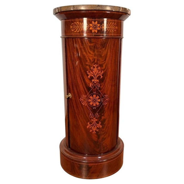 Early 19th Century Antique French Drum Cabinet in Mahogany, 1830 For Sale - Image 5 of 5
