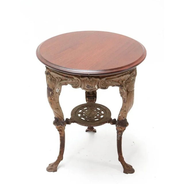 Victory Cast Iron Pub Table with Padouk Top, 1900s For Sale - Image 6 of 11