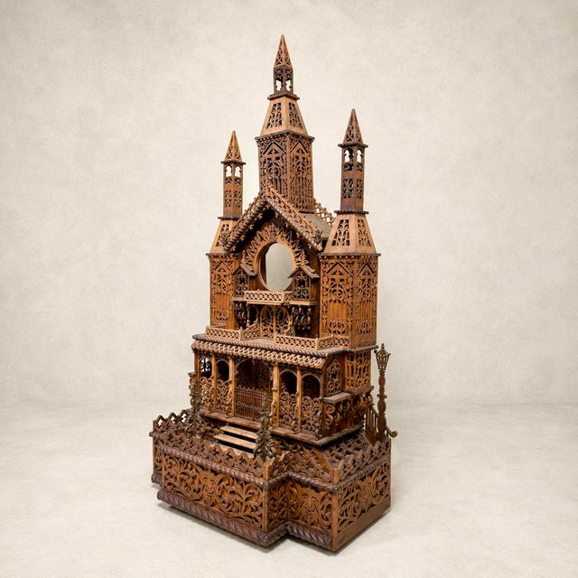 Large Architectural Fretwork Clock Case, 1890s For Sale - Image 12 of 12