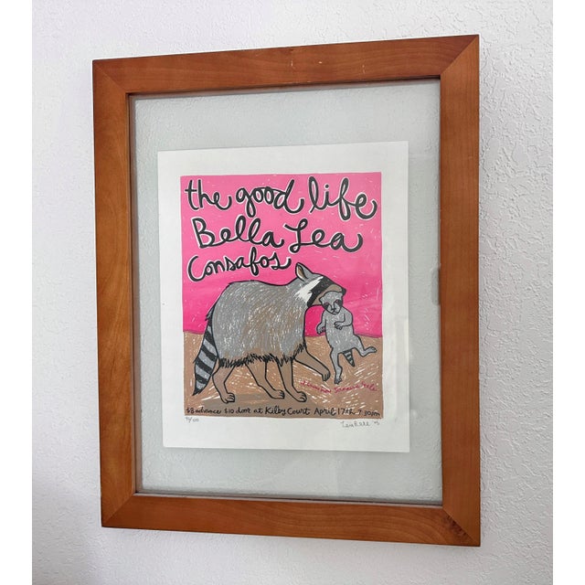 Pop Art 1990s Original Signed Lea Bell “The Good Life” Woodblock Print Poster Limited Ed. 96/100 For Sale - Image 3 of 12