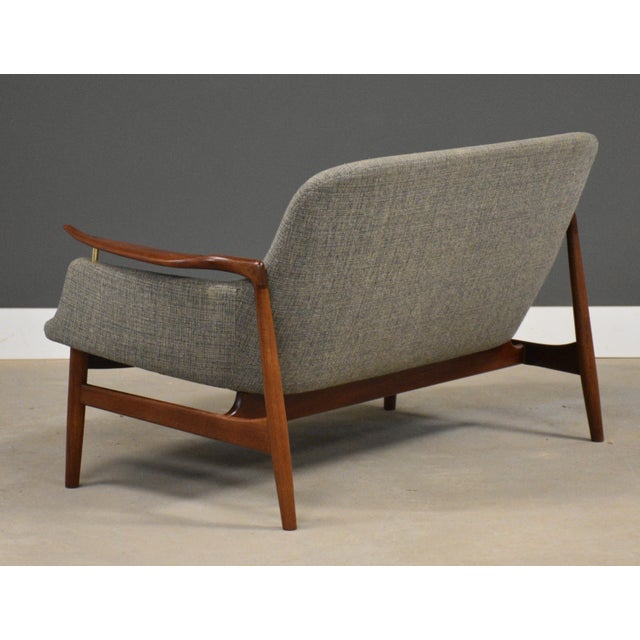 Wood 1950s Finn Juhl Nv-53 Teak Loveseat Sofa Settee For Sale - Image 7 of 15