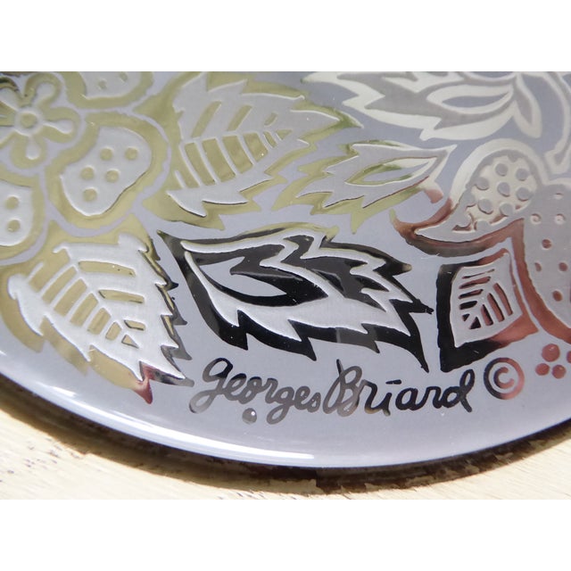 Vintage Georges Briard Ceruse Oak Finish W. Ceramic Tile Cheese Board 1969 For Sale - Image 9 of 10