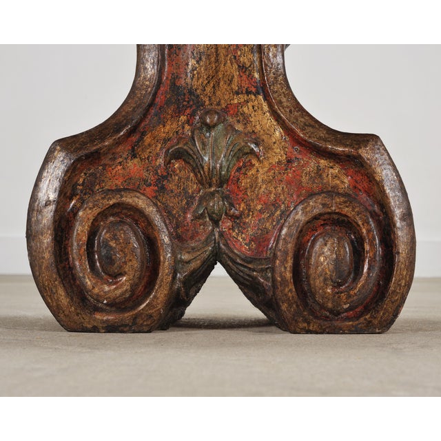 Italian Baroque Carved Gilt Fragment Pedestal Drink Table For Sale - Image 9 of 18