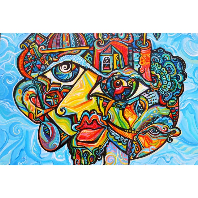 This is a one-of-a-kind original cubist painting by San Diego artist, Alexander Arshansky. Its dimensions are...