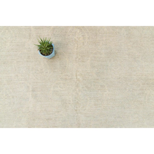 Contemporary Contemporary Allover Botanical Neutral Pistachio Hand Knotted Rug - 8’2” X 10’2” For Sale - Image 3 of 11
