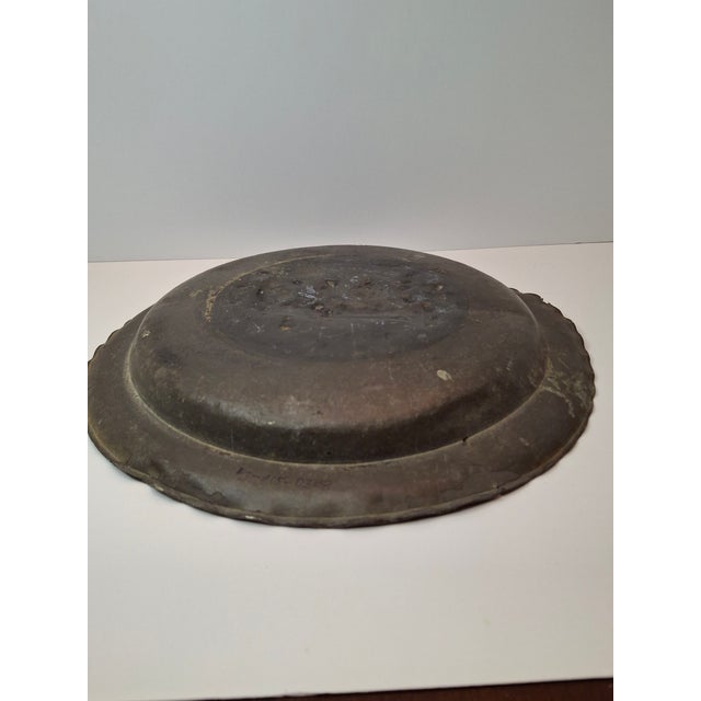 18th Century Continental Pewter Sukkot Sukkah Plate Hebrew Engraved Rare Relief Judaica For Sale - Image 18 of 18