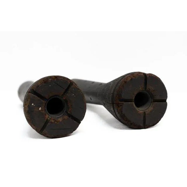 Our Tapered Mill Spool Billy Club Spool Set of two we used originally in textile mills. This nice pair of 2 wooden spools...