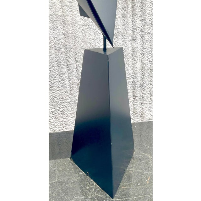 Black Vintage Mid-Century Modern Abstract Steel Sculpture For Sale - Image 8 of 13