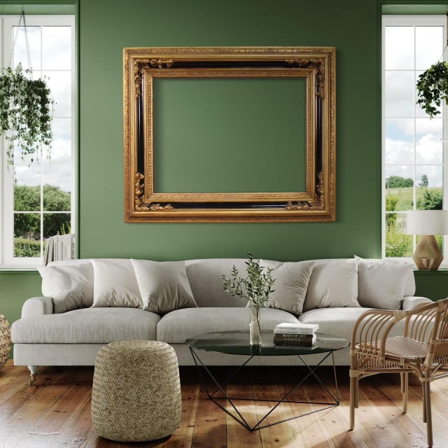 Large Vintage Lacquered and Gilded Frame, 1990 For Sale - Image 4 of 16