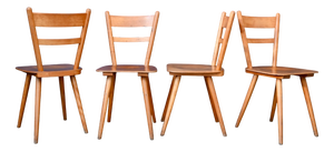 Scandinavian Beech Chairs, Set of 4