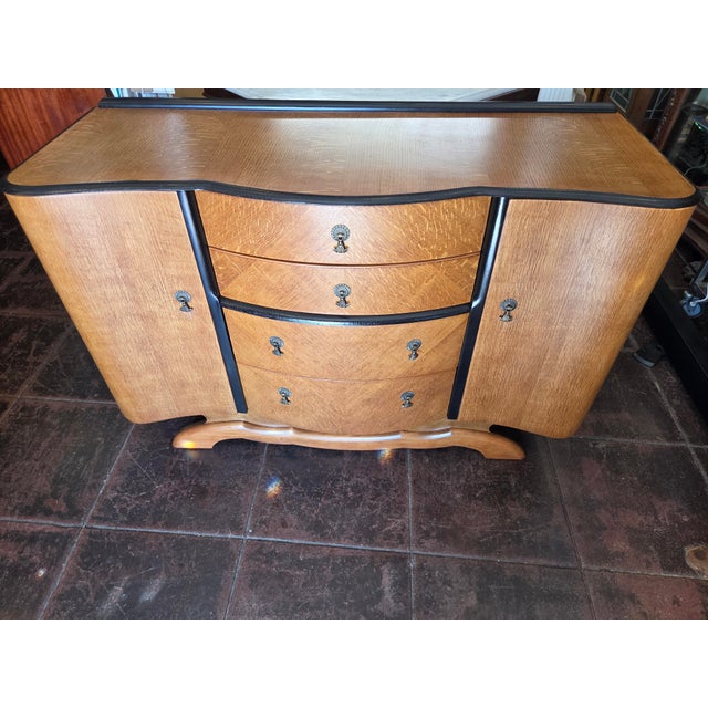 1940s Art Deco Oak Sideboard Cocktail Bar Dresser For Sale - Image 9 of 13