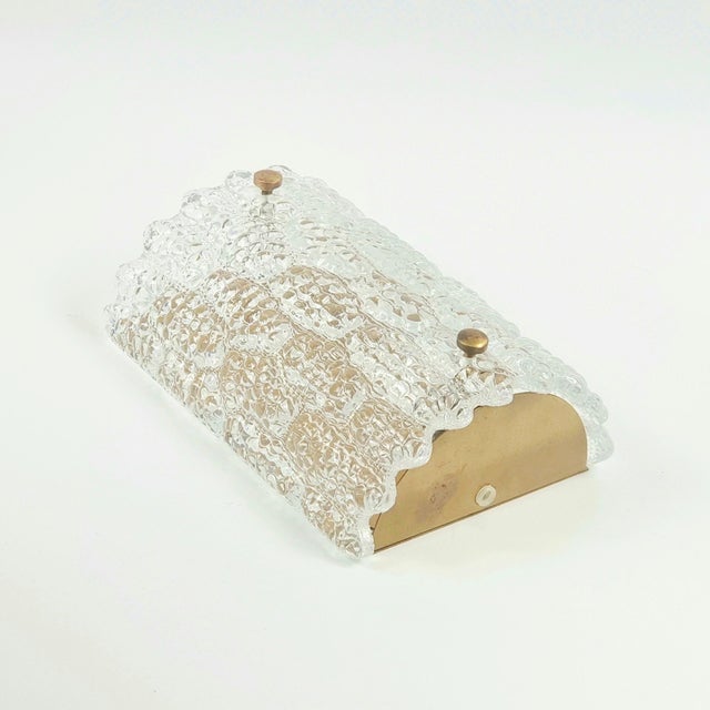 Transparent Mid-Century Scandinavian Glass & Brass Wall Light/Sconce by Carl Fagerlund for Orrefors, Sweden, 1960s For Sale - Image 8 of 10