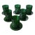 6 Mid Century Forest Green Glass Sandwich Pattern Juice Tumblers W/ Saucers ~ Anchor Hocking For Sale