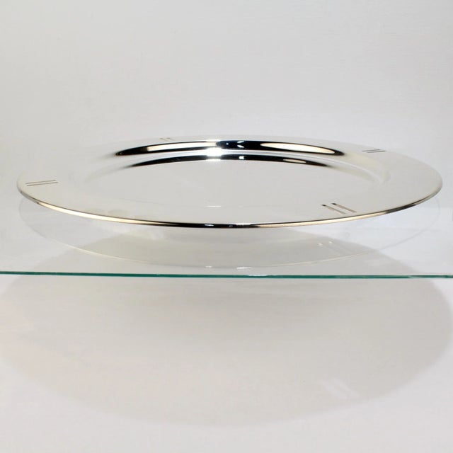 Large Silver Plate Charger or Tray by Richard Meier for Swid Powell For Sale - Image 9 of 11