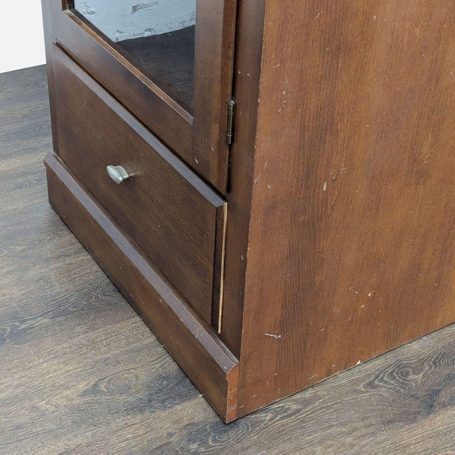 Wood Vintage Ethan Allen One Drawer Media Cabinet For Sale - Image 7 of 11