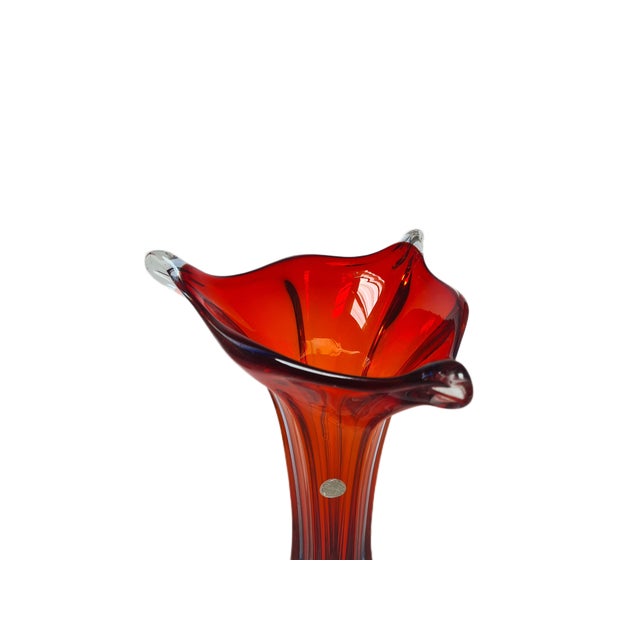 Italian Postmodern Vase in Murano Glass from Mandruzzato, 1950s, in Very Good conditions. Designed 1950 to 1959 This piece...