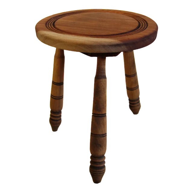 Vintage Brutalist Tripod Stool, France, 1930s For Sale