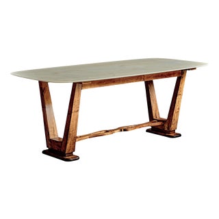 Vintage Dining Table with Marble-Top, 1950s For Sale
