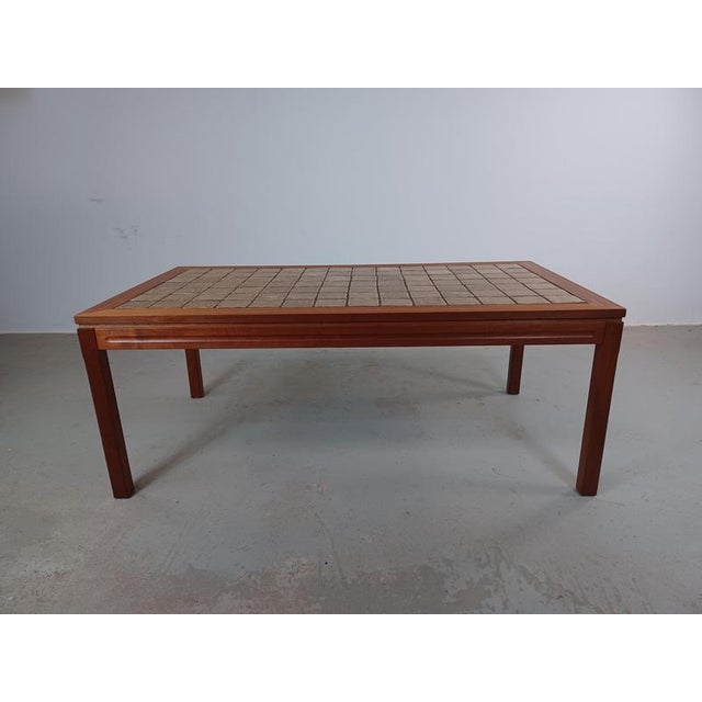 Fully Restored Danish Teak Coffee Table with Tiled Table Top, 1970s For Sale - Image 3 of 10