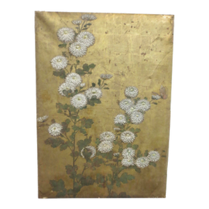 Antique Edo Japanese Chrysanthemum Panel Circa 1700