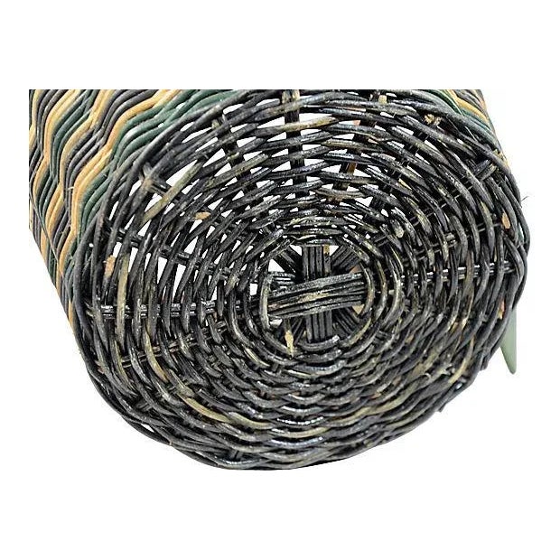 Green Woven Rattan Basket For Sale In Chicago - Image 6 of 7