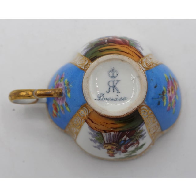 Circa 1888-1916 Richard Klemm, Dresden Quatrefoil Demitasse Cup & Saucer For Sale - Image 11 of 11