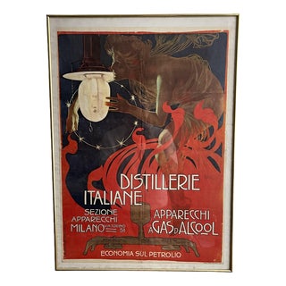 Framed Advertising Lithograph Poster from Distillerie Italiane, 1970s For Sale