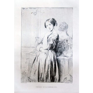 Émile Friant, Portrait of the Countess of Haussonville, Etching, Late 19th Century For Sale
