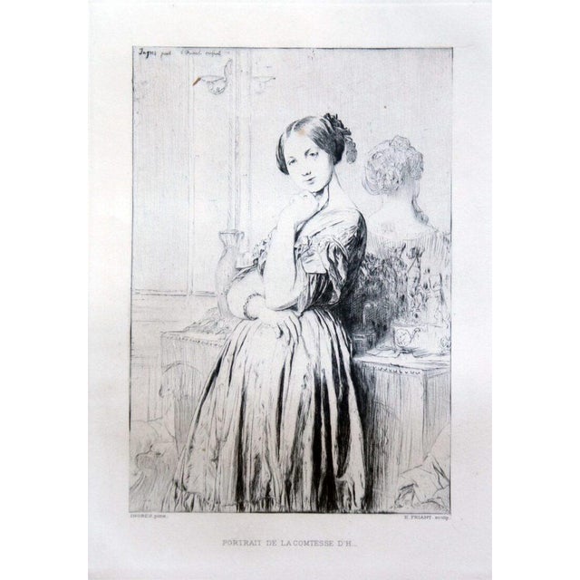 Émile Friant, Portrait of the Countess of Haussonville, Etching, Late 19th Century For Sale