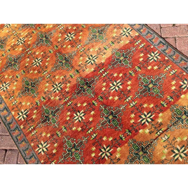 Burnt Orange Vintage Burnt Orange Hand Knotted Area Rug - 53" X 120" For Sale - Image 8 of 9