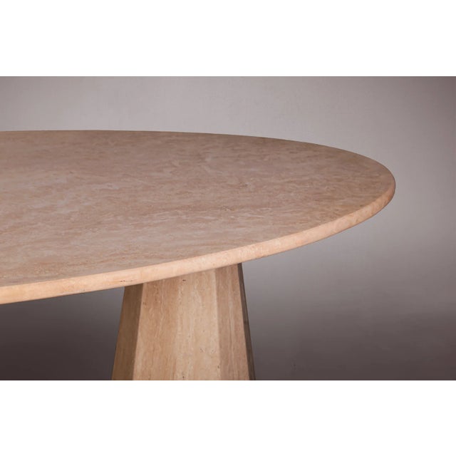 Cône Travertine Dining Table 72" For Sale - Image 4 of 5