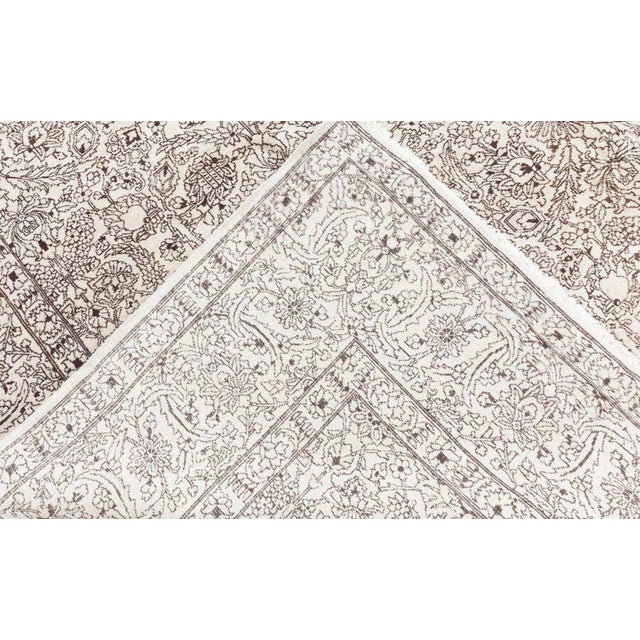 Textile Doris Leslie Blau Tabriz Antique Floral Allover Light Beige Carpet - c. 1930 For Sale - Image 7 of 9