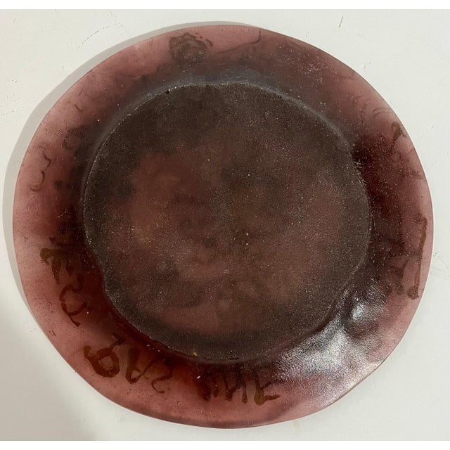 Pop Art (after) Salvador Dali, Salvador Dali Daum Pate de Verre with Gold, Glass Plate Sculpture Crystal Art, c.1970 For Sale - Image 3 of 18