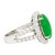 Early 21st Century HK Lab Certified 5.329 Carat Jade and Diamond Halo Ring in 18K White Gold For Sale - Image 5 of 10