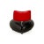 Black Pallone Armchair in Black and Red Leather from Leolux For Sale - Image 8 of 11