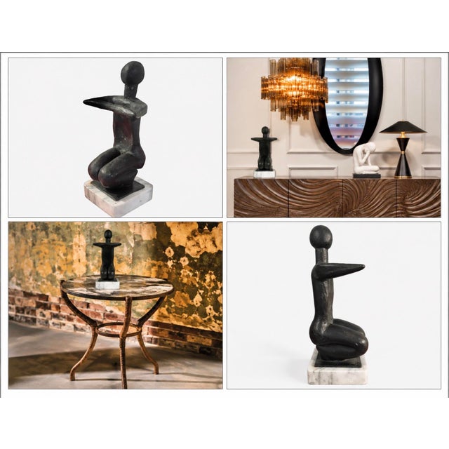 Mid-Century Solid Bronze Figurative Sculpture (14.5” High) For Sale - Image 12 of 12