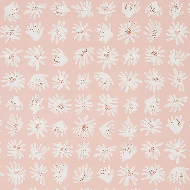 Schumacher X Caroline Z Hurley Meadow Rock Wallpaper in Blush - 10 Yards For Sale