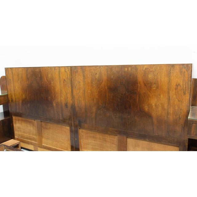 Metal French Art Deco King Size Bed in Walnut, 1930 For Sale - Image 7 of 18