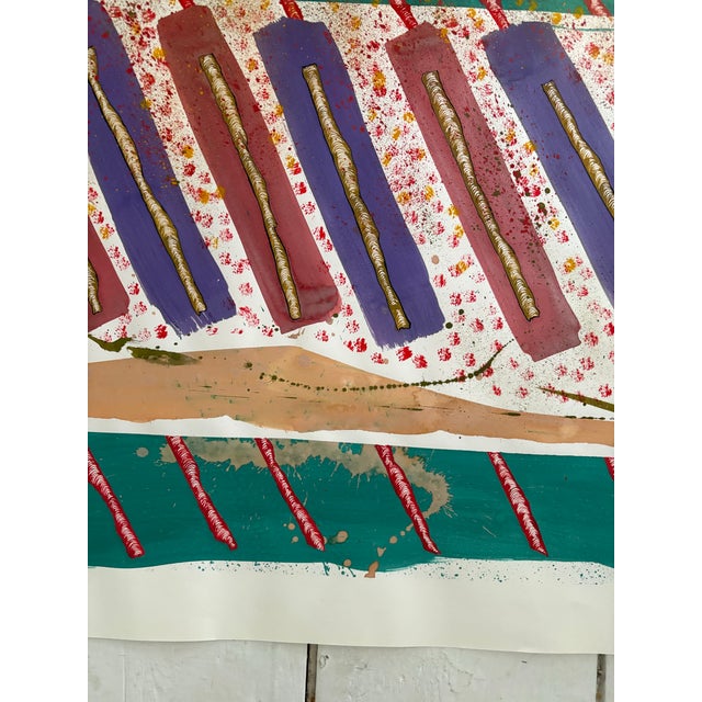 Barbara Beck 1992 Painting on Paper For Sale - Image 4 of 5