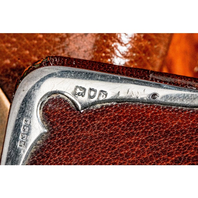 19th Century Handsome Antique Victorian Leather Sterling Silver Money Wallet Card Case For Sale - Image 5 of 16