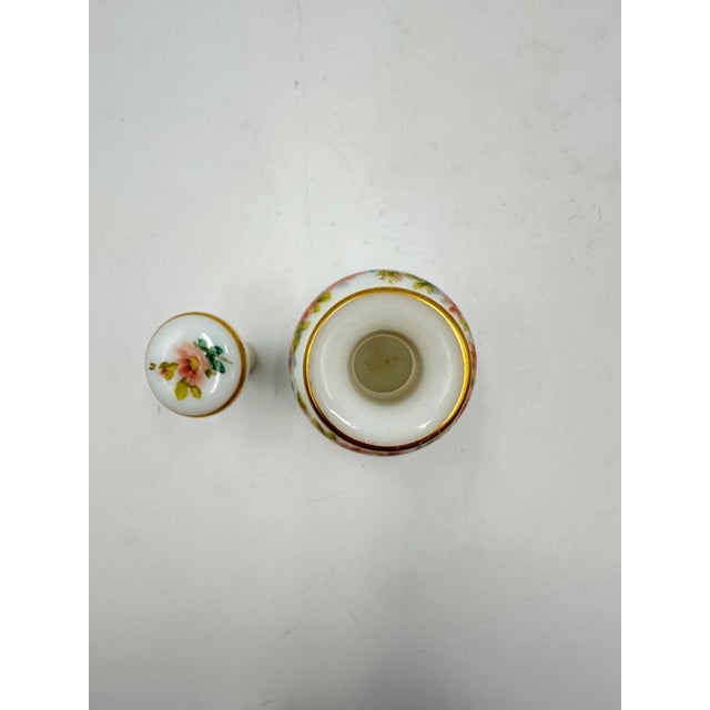 Antique Opaline Perfume Bottle Decorated with Painted Flowers, 1890s For Sale - Image 5 of 11