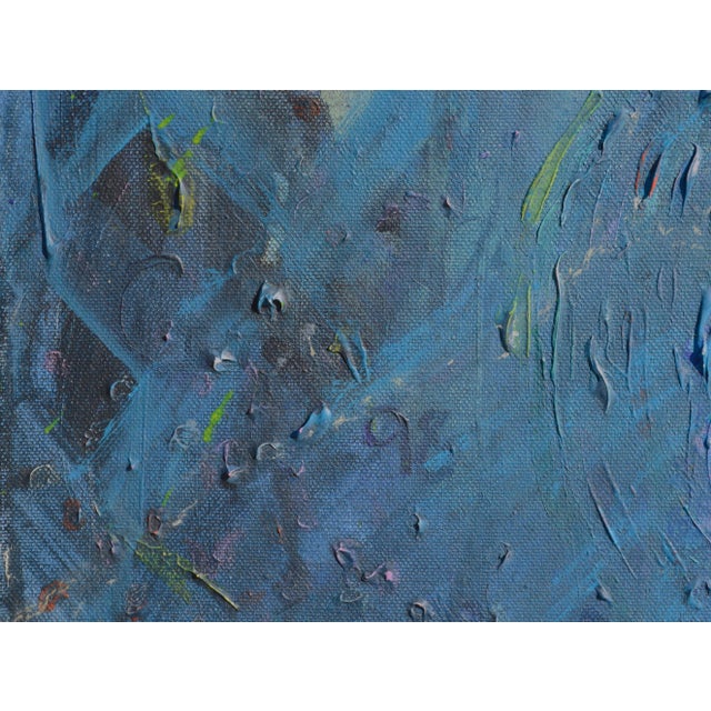 1990s 1998 Abstract Blue, Yellow, and Black Composition by Unknown For Sale - Image 5 of 8