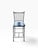 Faux Bamboo Wrought Iron Counter Stool | Spindle Back & Blue Damask Seat | Sold Individually, 5 Available For Sale - Image 12 of 12