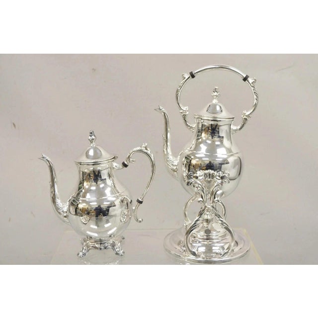 Silver Vintage Fb Rogers Victorian Silver Plated Tea Set With Tilting Pot - 6 PCS For Sale - Image 8 of 12