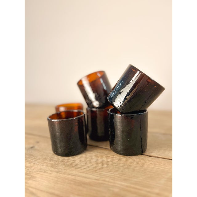 Late 19th Century Amber Drinking Glasses Set of 6 For Sale - Image 4 of 7